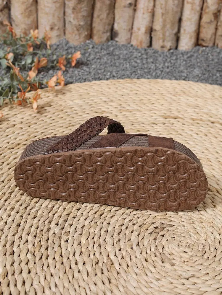 Womens Summer Sandals Criss Cross Slides