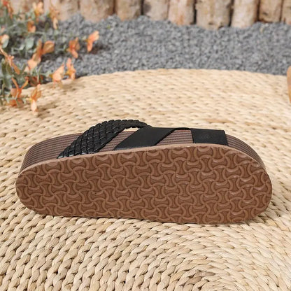 Womens Summer Sandals Criss Cross Slides