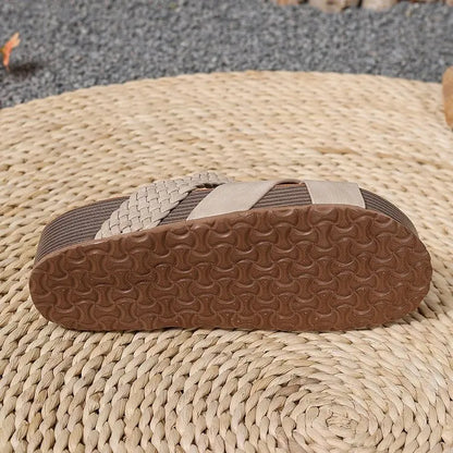 Womens Summer Sandals Criss Cross Slides